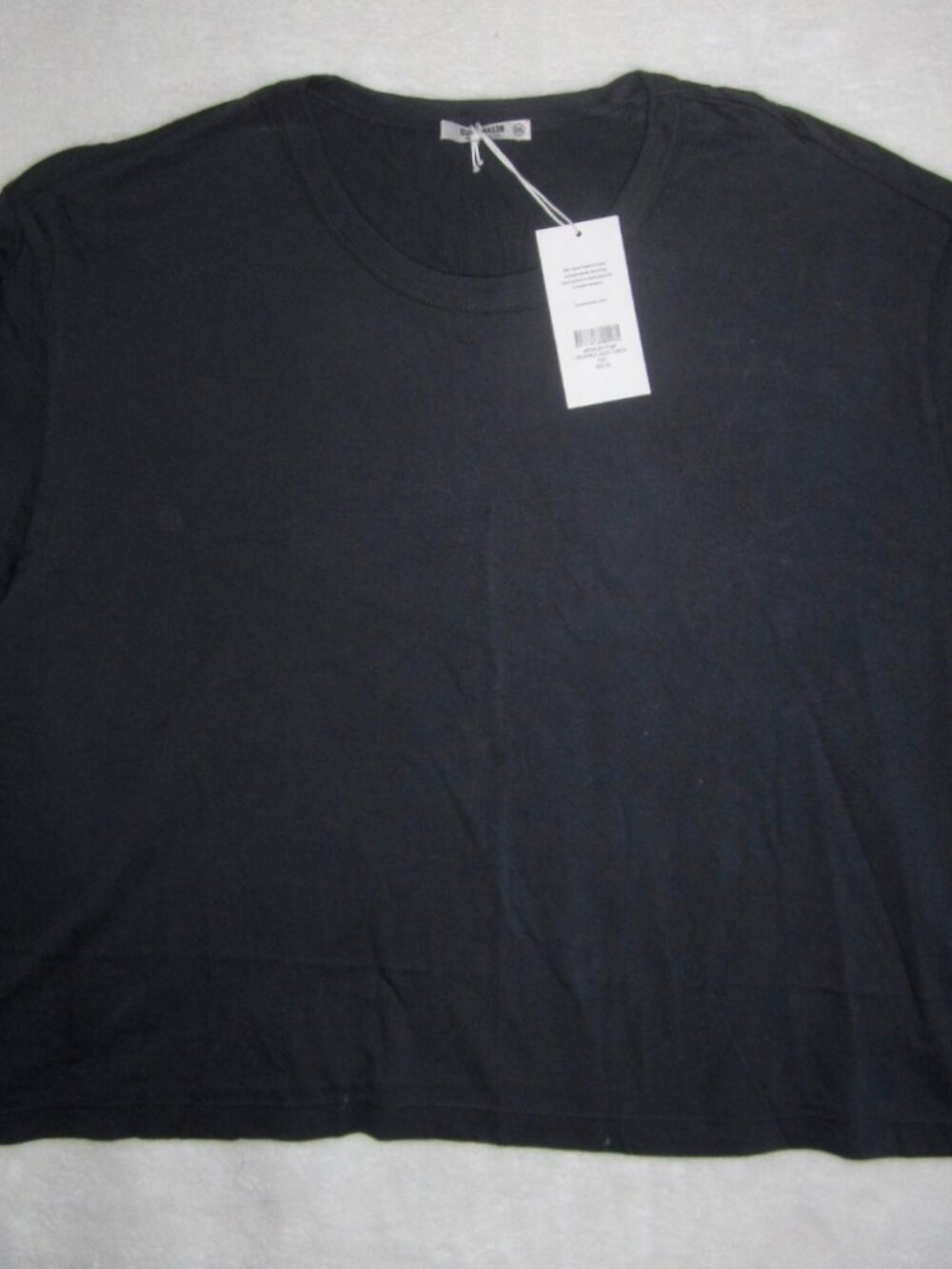 NWT BUCK MASON Midnight Pima Cropped Easy Crew Shirt Women's XXL